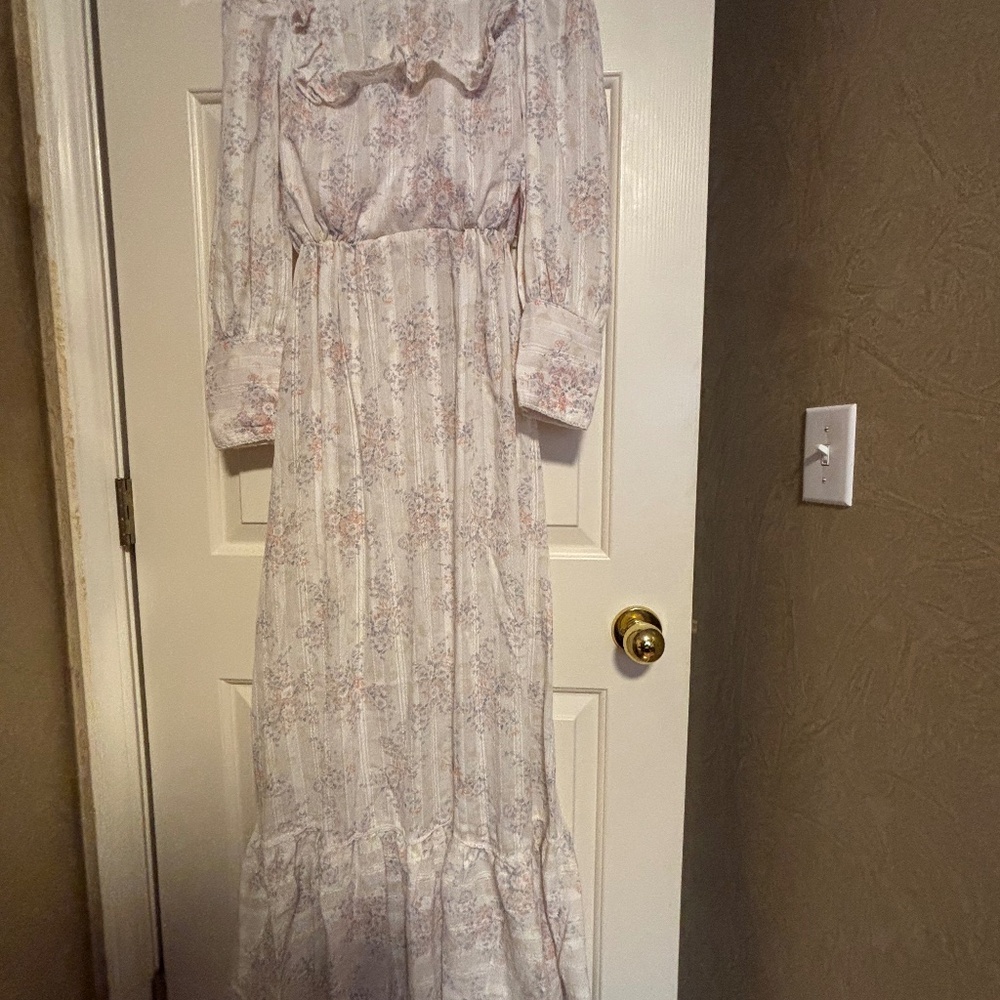 Vintage Maxi Floral LS Dress - Sz. 11